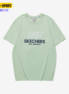Skechers/斯凯奇正品夏季男女同款圆领休闲宽松半袖 L122U199