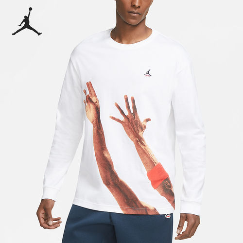 Nike耐克正品 Jordan x Union系列男款印花长袖T恤CV1298-100