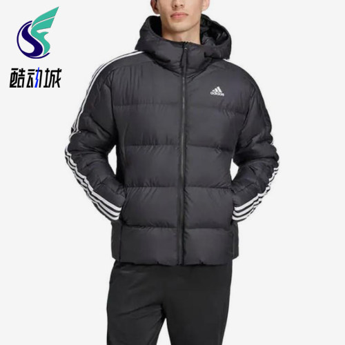 Adidas/阿迪达斯正品新款男士保暖经典保暖连帽防风羽绒服JN7478