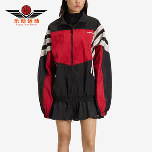 Adidas/阿迪达斯正品三叶草新款女黑红色宽松经典夹克外套KC9134