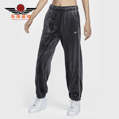 耐克女士运动保暖中腰平绒长裤