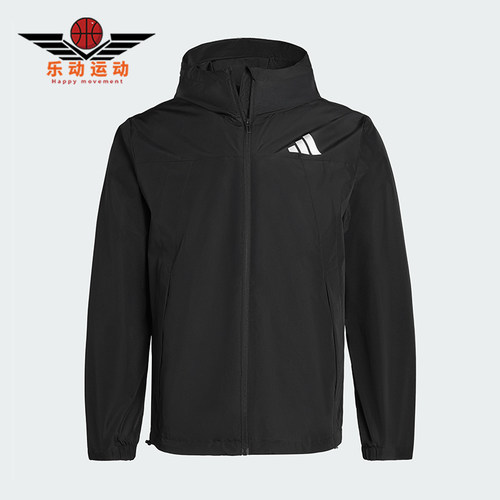 Adidas/阿迪达斯正品WOVENJACKET新款男女经典黑色夹克外套IB7052