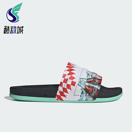 Adidas/阿迪达斯正品三叶草男女同款经典时尚透气一字拖鞋KH6903