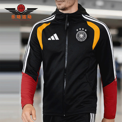 Adidas/阿迪达斯正品男士拉链训练条纹球员版足球外套JZ4581