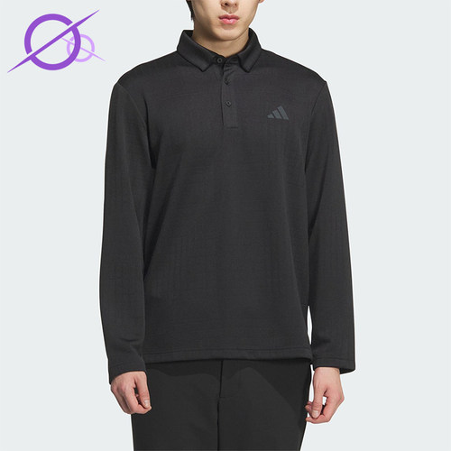 Adidas/阿迪达斯正品2025男士提花针织运动经典长袖POLO衫JN1232