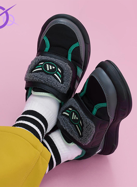 Adidas/阿迪达斯正品PUFFY SKIPPER小童日常魔术贴休闲鞋KJ3899