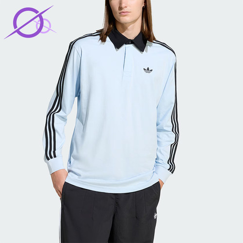 Adidas/阿迪达斯正品三叶草男士运动训练宽松长袖POLO衫KE2445