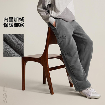 李宁正品韦德系列男子经典休闲运动训练针织直筒系带长裤AKLV679