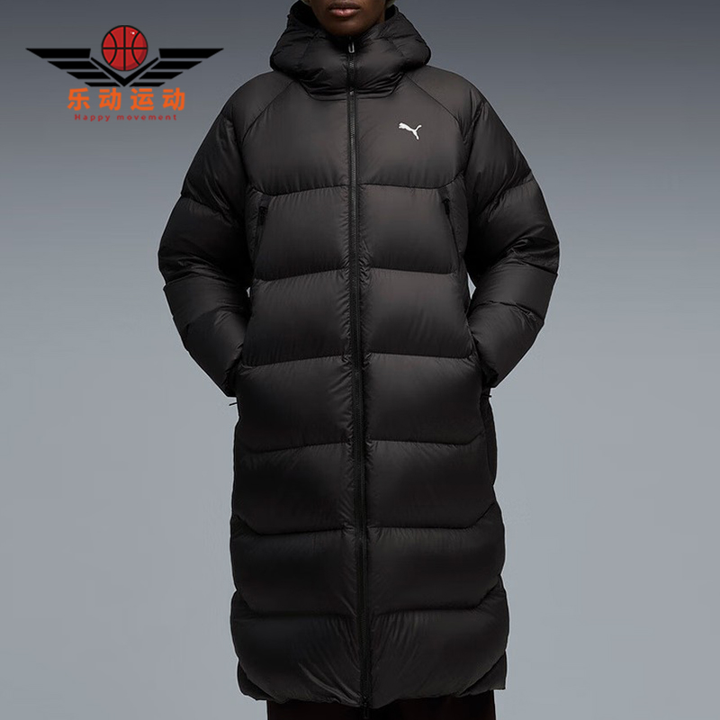 Puma/彪马正品2025冬季款男士连帽保暖长款运动羽绒服691080-01