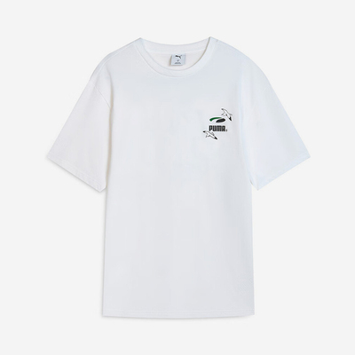Puma/彪马正品2025夏季款男女简约图案经典时尚透气短袖631253-02