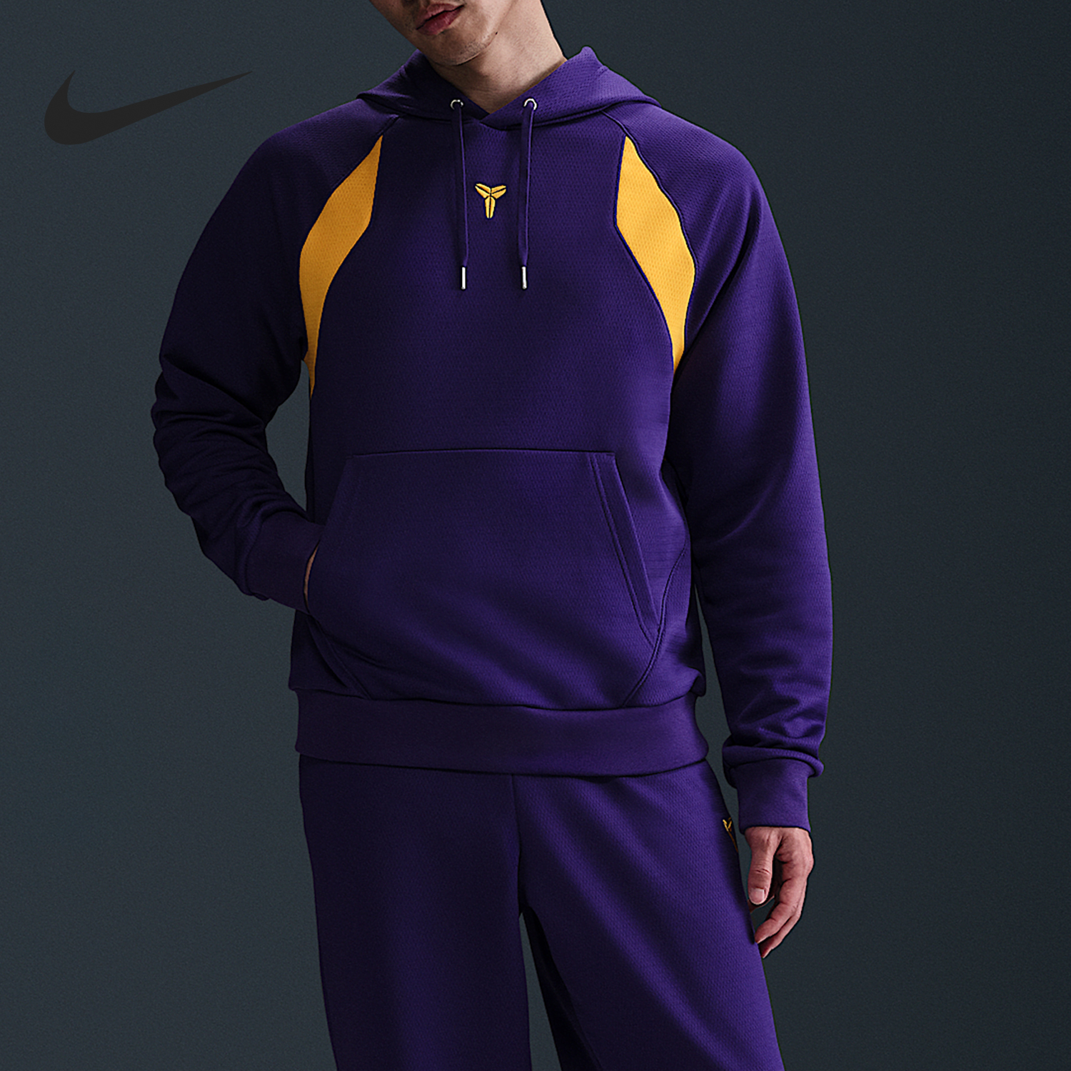 Nike/耐克正品春季新款男士加绒套头拼接保暖卫衣HJ8110-547