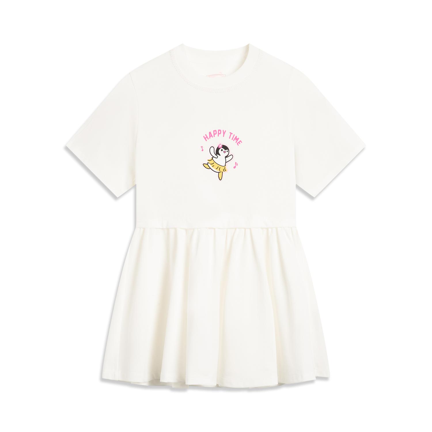 李宁正品运动生活系列女小童舒适透气百搭运动休闲连衣裙YSKV114