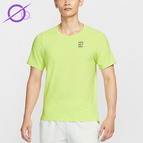 Nike/耐克正品Dri-FIT男士透气网球修身圆领运动短袖FZ6911-736