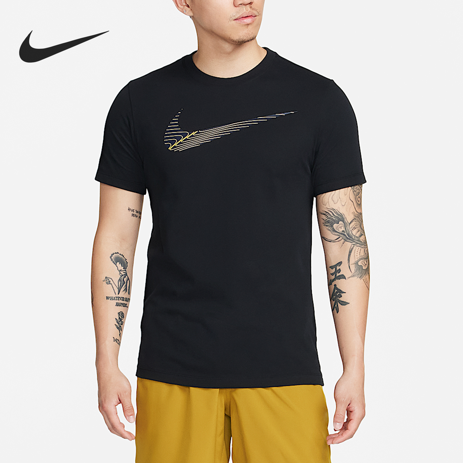 Nike/耐克正品2025男士耐穿圆领套头透气运动健身短袖FJ2465-010