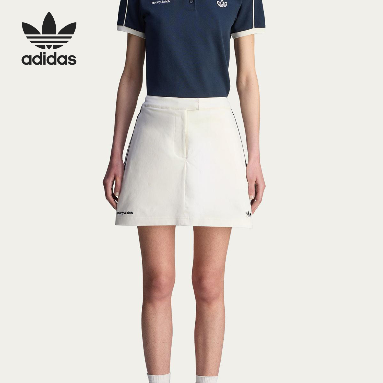 Adidas/阿迪达斯正品三叶草女士网球三条纹经典运动裙裤JL7194