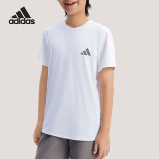 Adidas/阿迪达斯正品2026春季儿童圆领简约亲肤运动休闲T恤KG5982