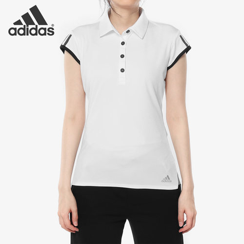 Adidas/阿迪达斯正品女子网球运动修身透气短袖POLO衫 DU0945