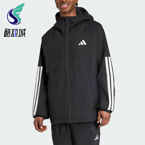 Adidas/阿迪达斯正品ESS 3S RAIN H J男士宽松连帽运动外套JM1056