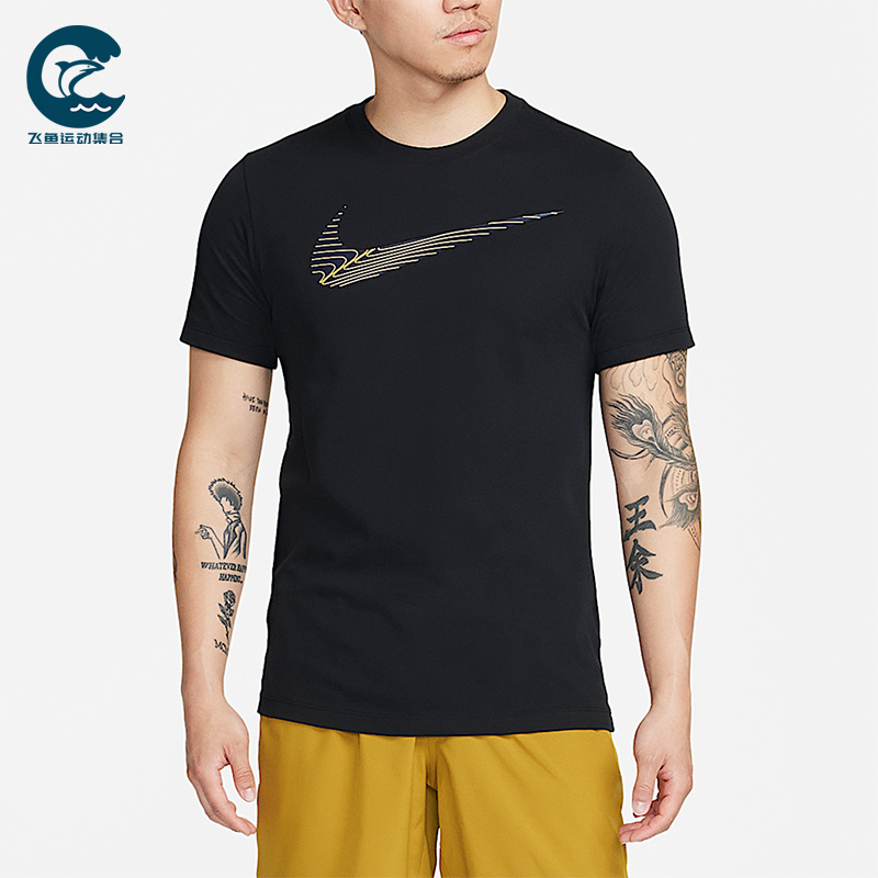 Nike/耐克正品2025男士耐穿圆领套头透气运动健身短袖FJ2465-010