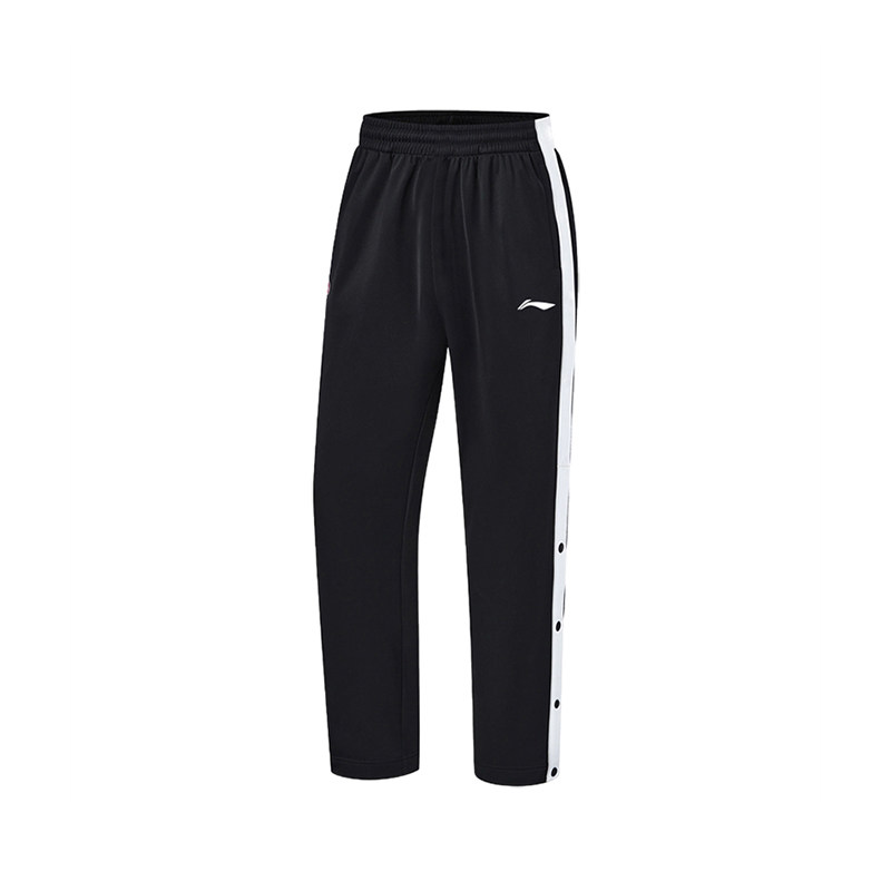 李宁正品专业篮球系列男子排扣加绒保暖舒适宽松运动长裤AKLU541