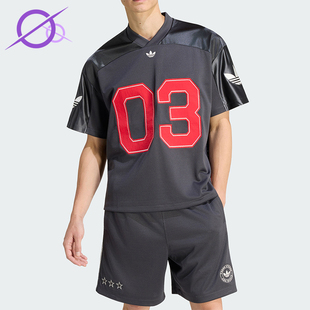 Adidas/阿迪达斯正品三叶草男士运动复古梭织球衣短袖T恤KU9215