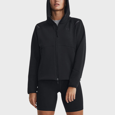 UA/安德玛正品Unstoppable Flc FZ女士运动连帽外套1379842-001