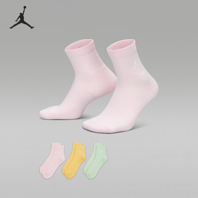 Nike/耐克正品JORDAN男女经典吸湿支撑运动袜三双装DX9655-932