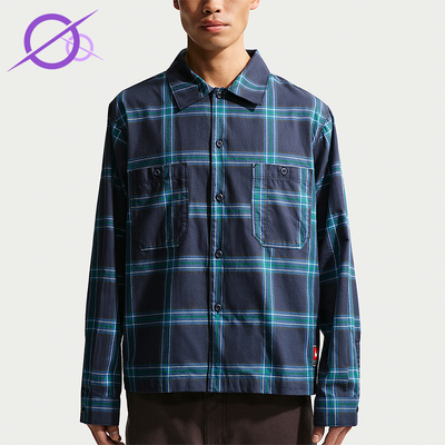 Nike/耐克正品2026春季款男士网格运动经典长袖衬衫IF1046-451
