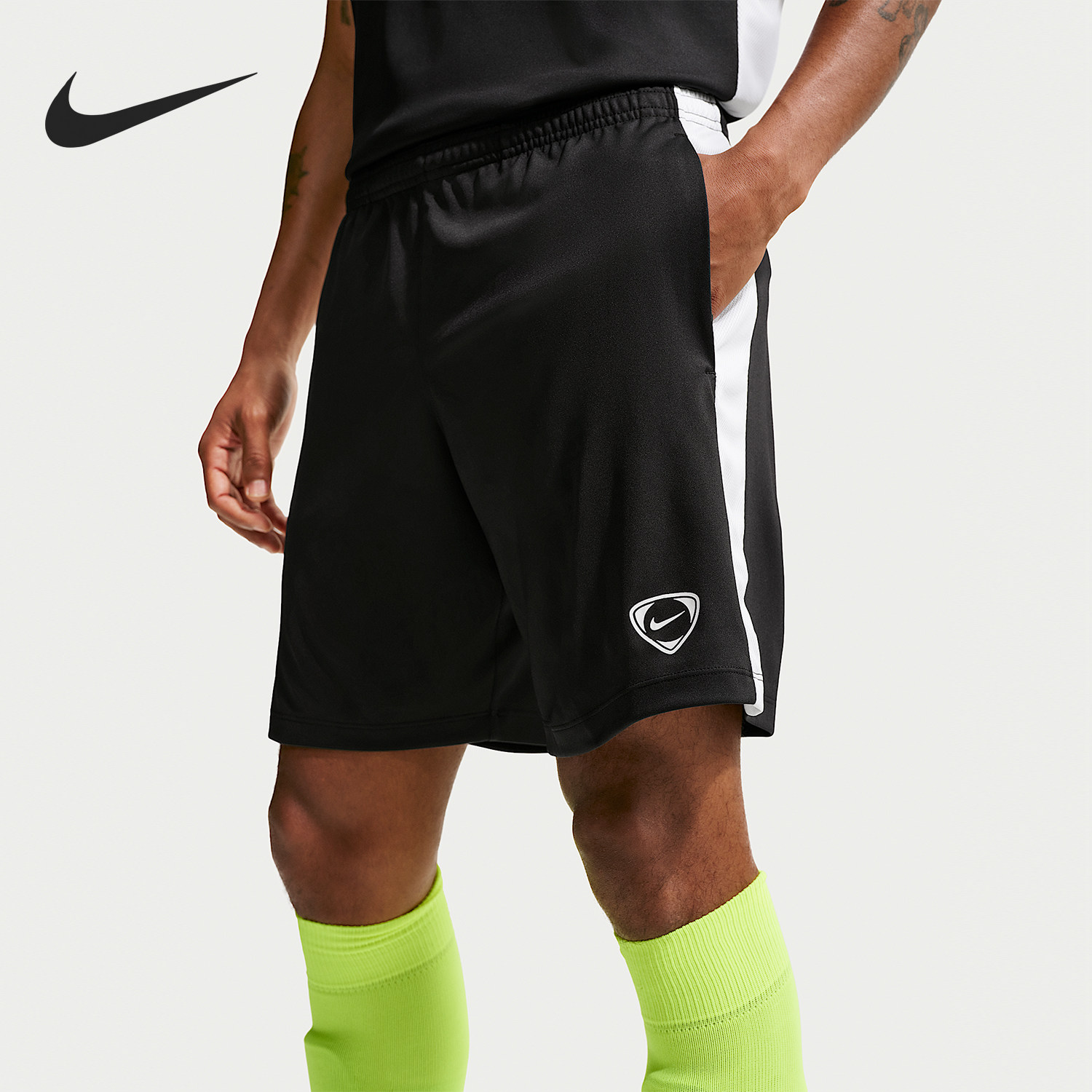 Nike/耐克正品2025男士耐穿拼接透气松紧腰足球短裤IF1526-010,运动服/休闲服装,运动中长裤／短裤,淘宝优惠券,粉丝福利购,淘宝优惠卷