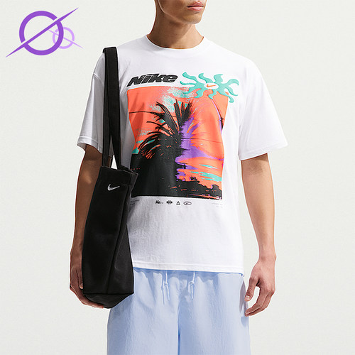 Nike/耐克正品夏季男士运动针织时尚印花休闲短袖T恤IH1372-100