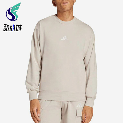 Adidas/阿迪达斯正品2025春新款男士休闲针织圆领运动卫衣IN6087