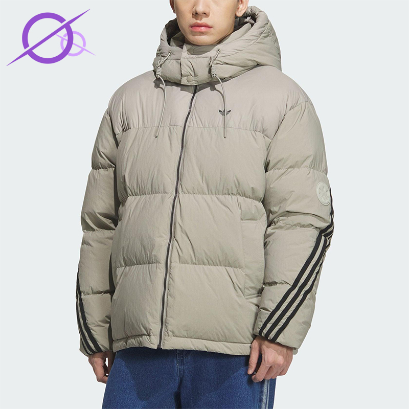 Adidas/阿迪达斯正品三叶草男士休闲运动连帽保暖羽绒服KC2563