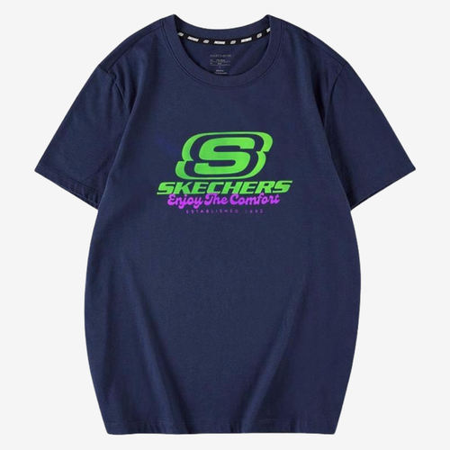 Skechers斯凯奇正品缤纷休闲系列男女印花短袖T恤FHL223U045-007D