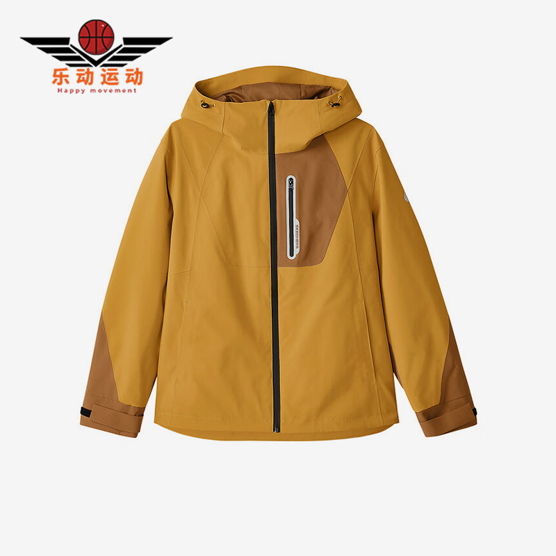 斯凯奇女士复古拼接户外冲锋衣