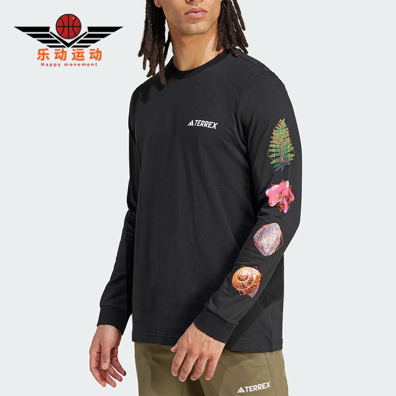 Adidas/阿迪达斯正品2025 TERREX男士图案经典宽松运动长袖IZ0464