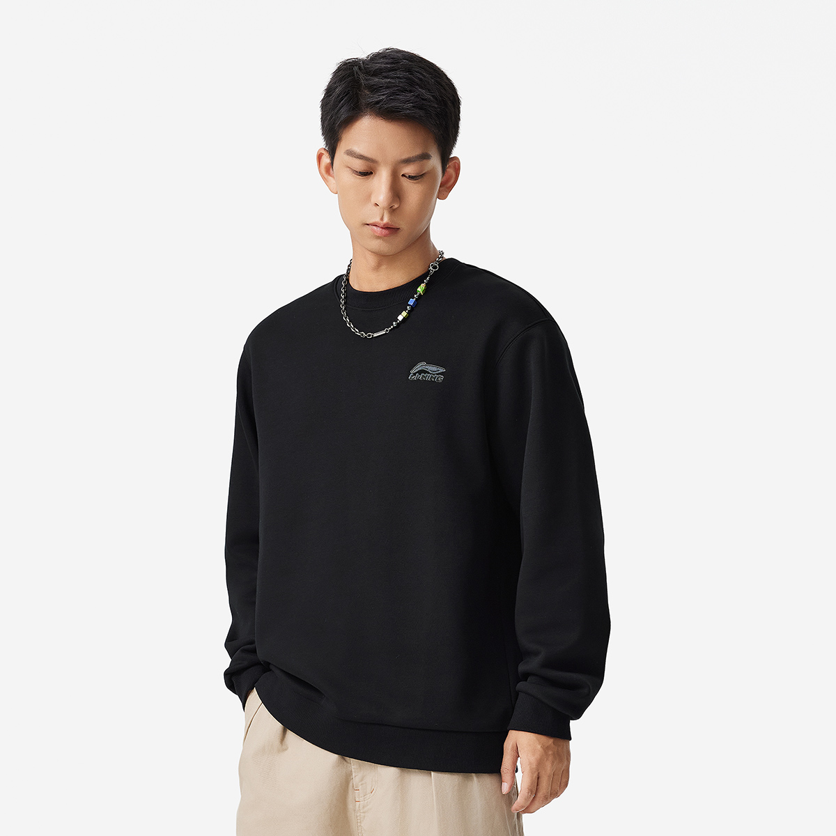 李宁正品男女加绒保暖套头卫衣