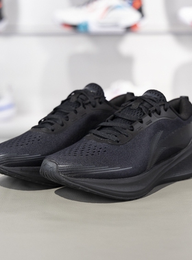李宁正品2024秋季新款女子简约舒适低帮透气运动跑步鞋AGLU322-2
