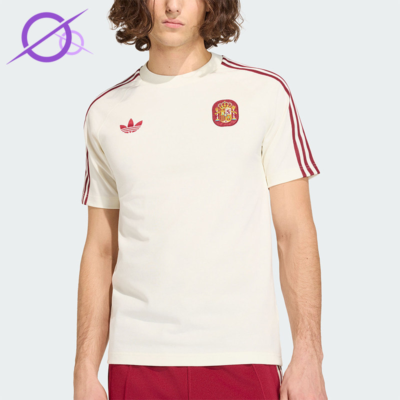 Adidas/阿迪达斯正品三叶草男士条纹修身针织圆领运动T恤JZ2256图片