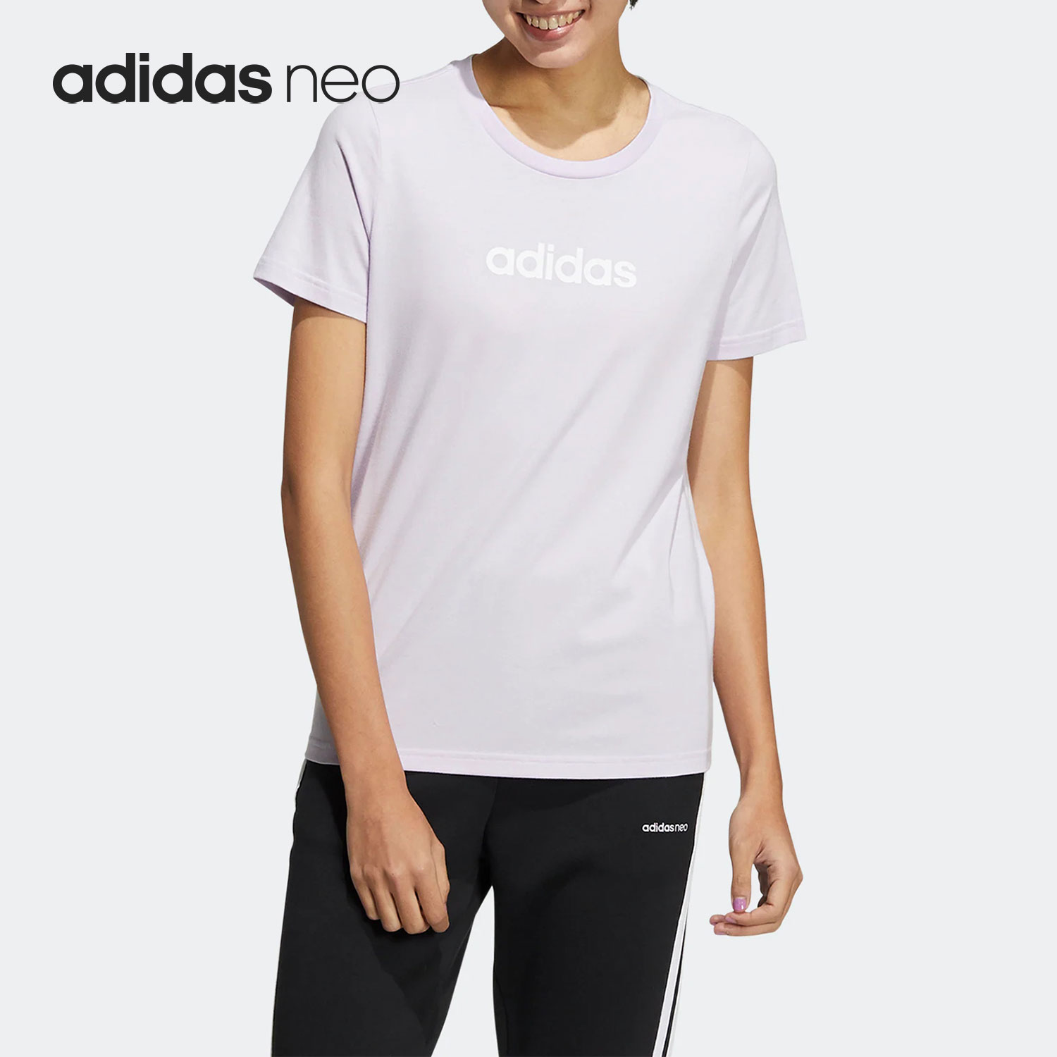 Adidas/阿迪达斯正品Neo夏季新款休闲女子运动短袖T恤HE6912