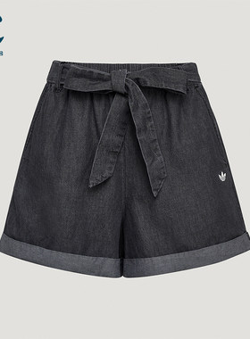 Adidas/阿迪达斯正品女士透气柔软休闲牛仔运动短裤LF4601
