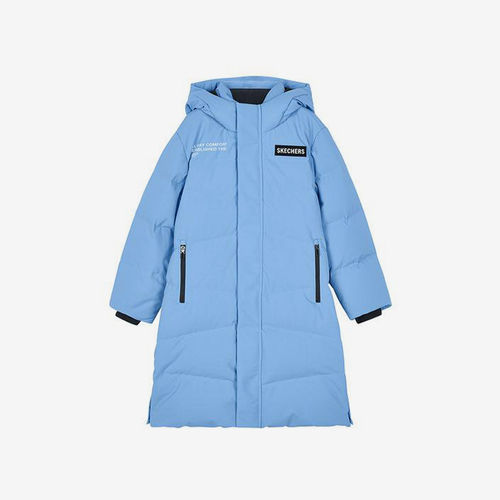 Skechers/斯凯奇正品冬季款儿童印花简约梭织长款羽绒服P424B027