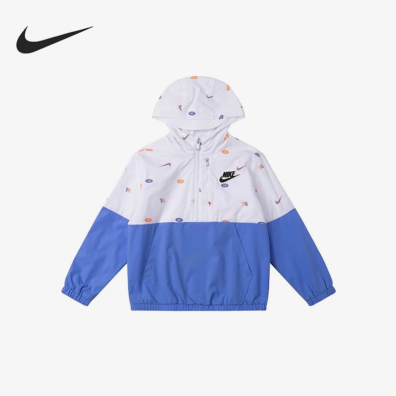 Nike/耐克正品夏季款小童运动拼接印花连帽休闲外套HQ7954-410,童装/婴儿装/亲子装,卫衣/绒衫,淘宝优惠券,粉丝福利购,淘宝优惠卷