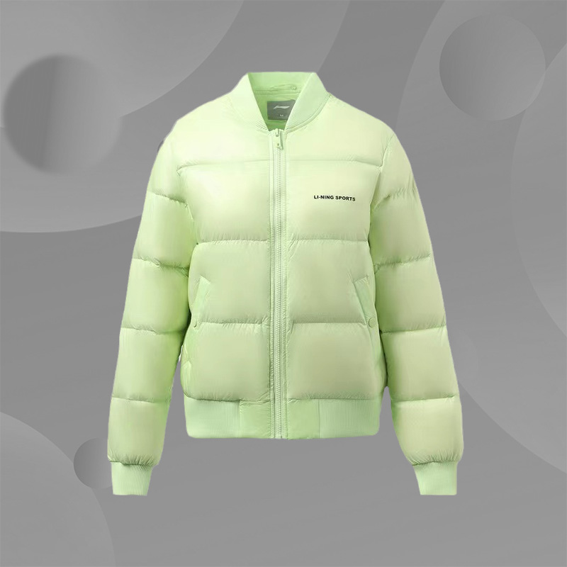李宁短款羽绒服女冬季新款休闲时尚系领保暖运动服AYMR044