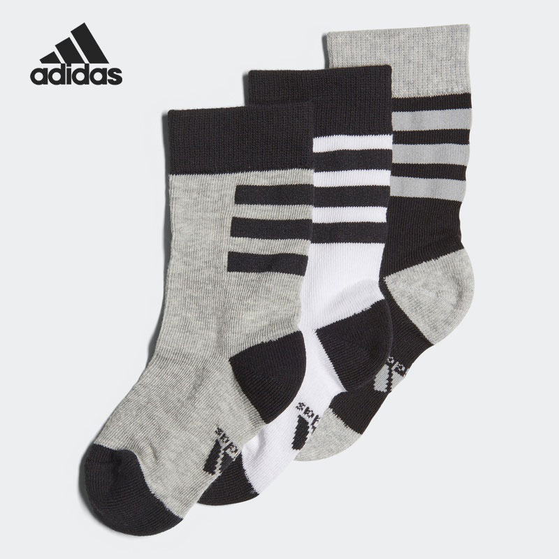 Adidas/阿迪达斯正品休闲舒适透气儿童运动袜三双装DJ2303