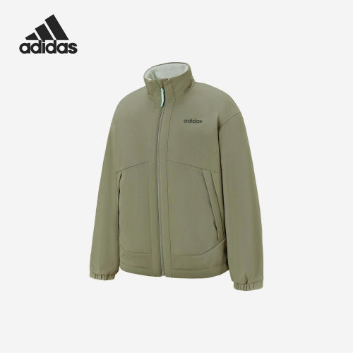 Adidas阿迪达斯正品男女同款双面穿拉链立领加绒长袖T恤JL8276