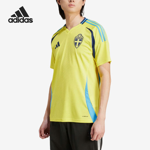 Adidas阿迪达斯正品Sweden 24 Home Jersey男款主场短袖T恤IN1103
