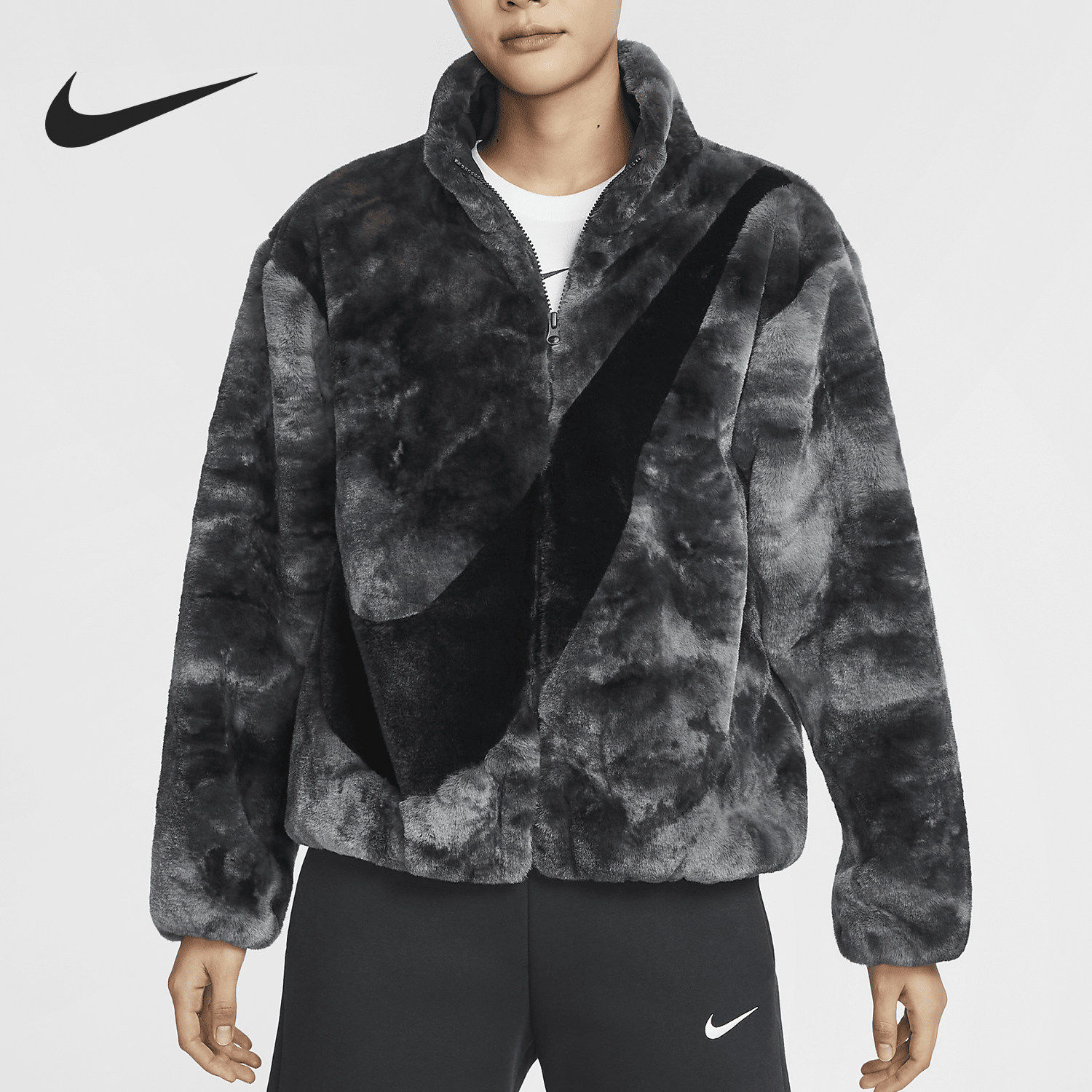 Nike/耐克正品新款女士保暖立领绒绒人造毛外套HQ4871-010,运动服/休闲服装,运动茄克/外套,淘宝优惠券,粉丝福利购,淘宝优惠卷