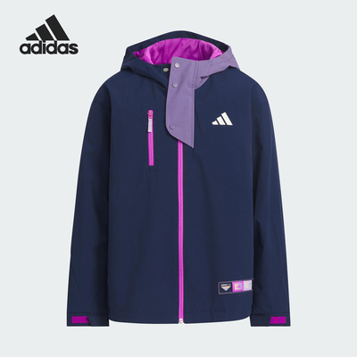 Adidas/阿迪达斯正品SPORTSWEAR大童梭织宽松连帽外套KC0199