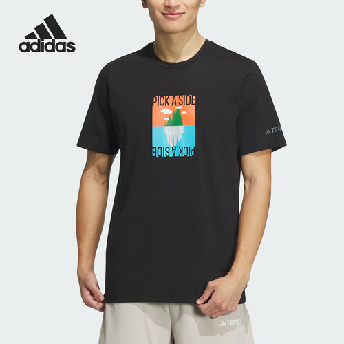 Adidas/阿迪达斯正品 GFX SS TEE 180 男士户外运动T恤IS0274