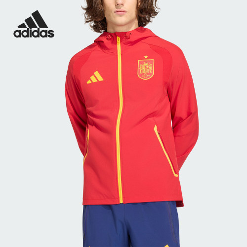 Adidas/阿迪达斯正品TIRO新款男经典红黄色足球夹克外套JZ2243